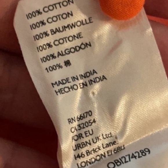 Anthropologie Chatal Eyelet Embellished Button Down Orange Bohemian Blouse Sz XS - Picture 6 of 11